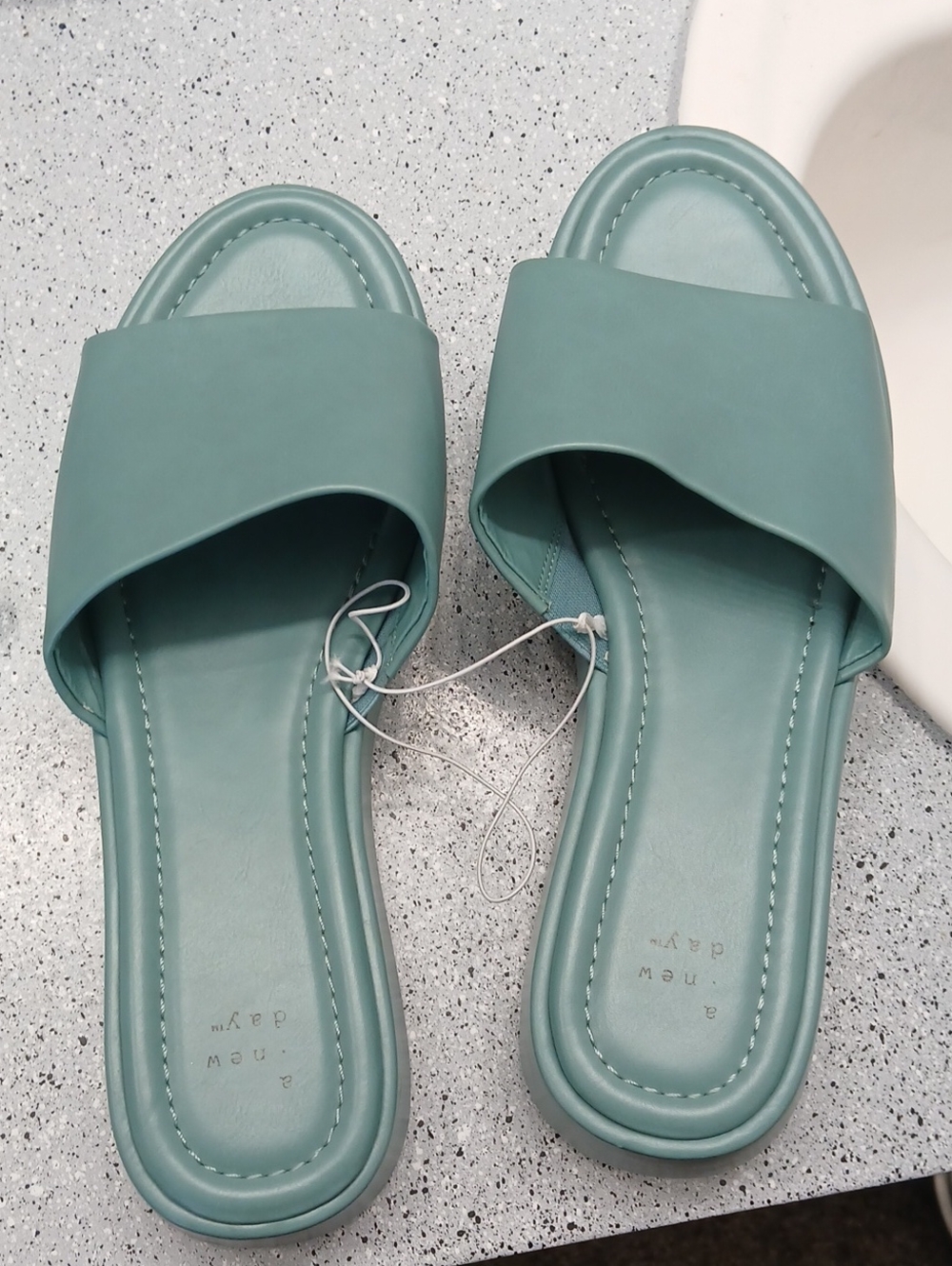 a new day Teal Slide Sandals